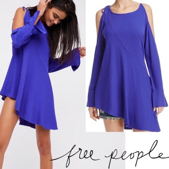 Free People Violet Cold Shoulder Long Sleeve Tunic - Picture 2 of 9